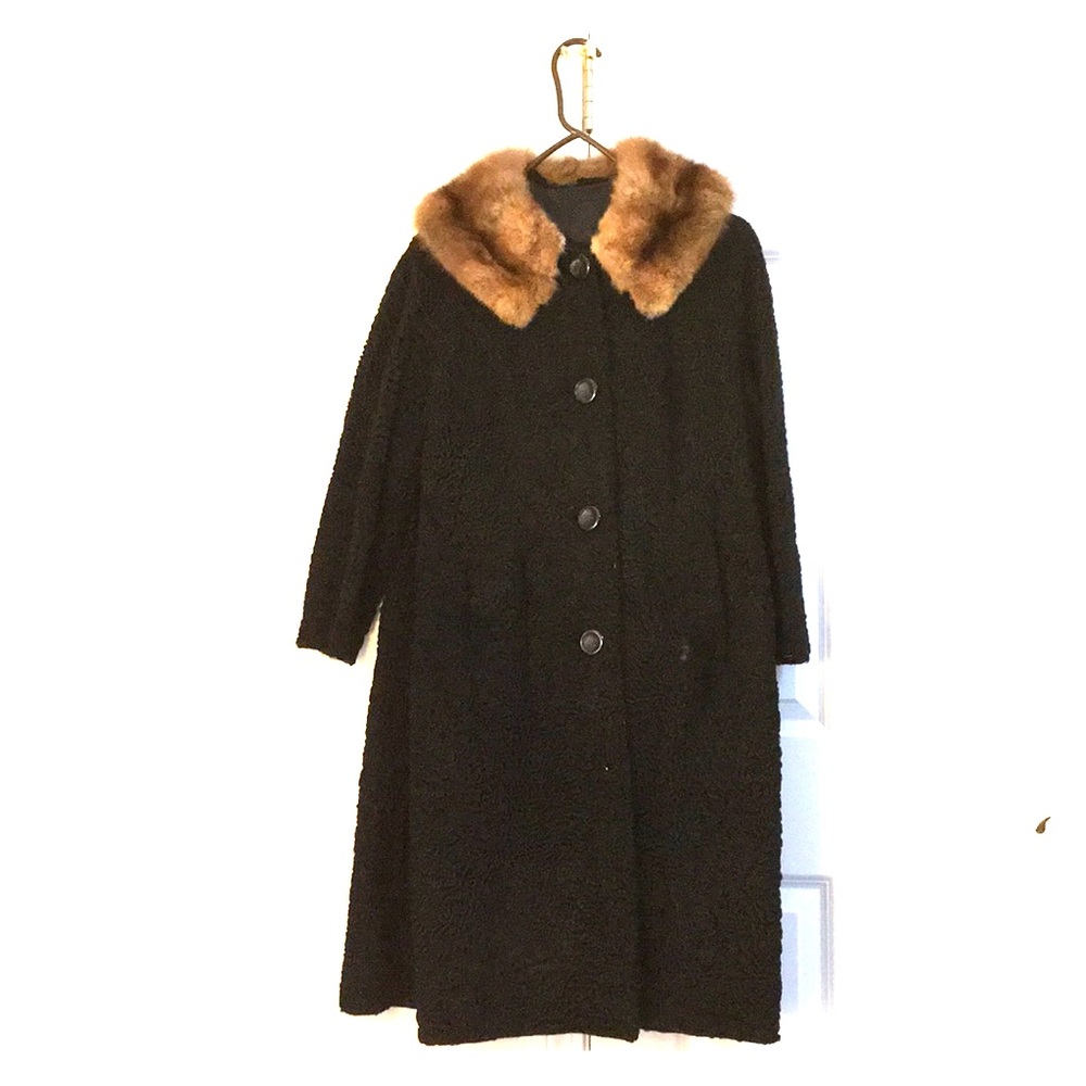 1950s Persian Lamb Coat with Sable Collar